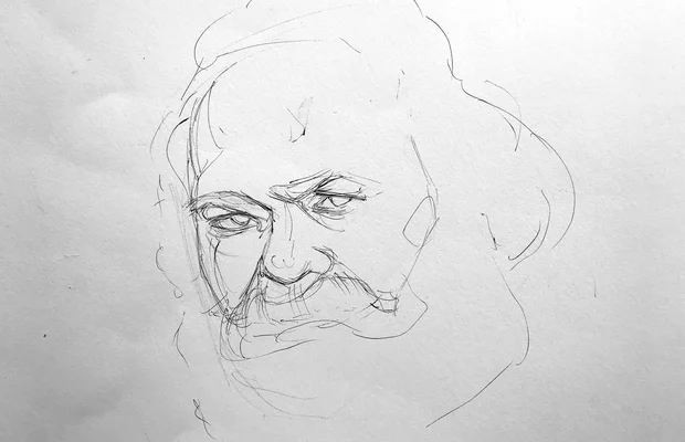 Die Strichführung beim zeichnen eines Portraits ist sehr wichtig. Sie unterstreicht die Tiefe und die Dynamik einer Porträtzeichnung
