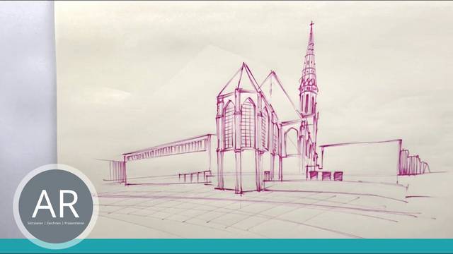 Architekturzeichnung in Perspektive zeichnen. Zeichenkurse mit Akademie Ruhr
