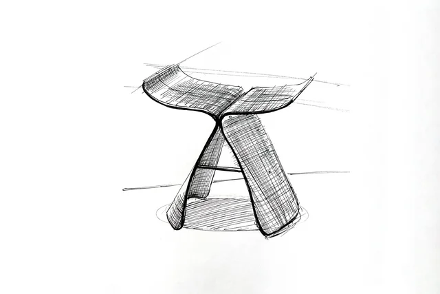 Möbel Zeichnen für Interior Designer – Butterfly Stool Vitra