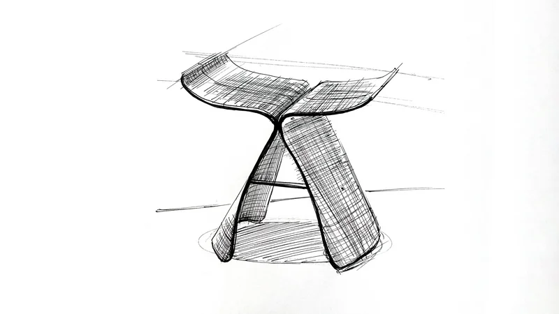 Möbel Zeichnen für Interior Designer – Butterfly Stool Vitra