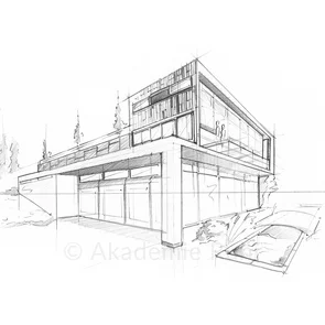 Erfahren Sie in unserem Architektur Workshop, wie Sie ihre Ideen mithilfe der Zweipunkt-Perspektive visualisieren können.