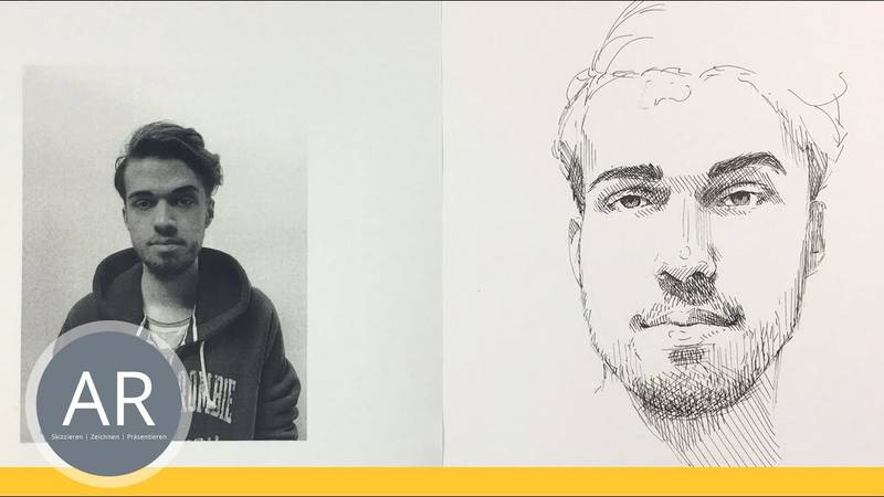 Portraits schnell zeichnen lernen. Einfache Technik für dein Schnellporträt. Porträt-Zeichenkurs mit Akademie Ruhr