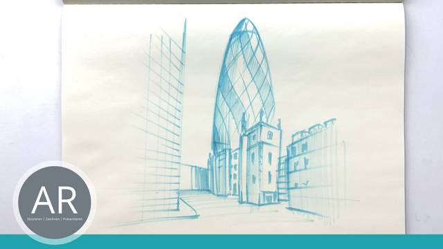 Die perfekte Handskizze in unseren Architektur Zeichenkursen