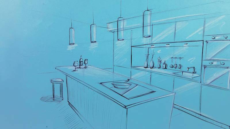 Lernen Sie in unseren Küchenplaner-Seminaren Ihre Küchenideen schnell in Perspektive zu zeichnen.