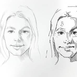 Portraits Zeichnungen Beispiele Akademie Ruhr